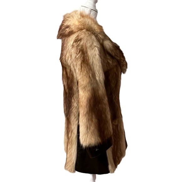 Rare Vintage 60s Pierre Cardin Boutique Crystal Raccoon Fur Jacket Coat Leather - Picture 4 of 10